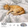 500pcs Advanced Jigsaw Puzzle Suitable for & - Challenging Sleeping Orange Cat with Soft Bed Picture, Portable Brain for, Gift Wrapping, Journal Decor