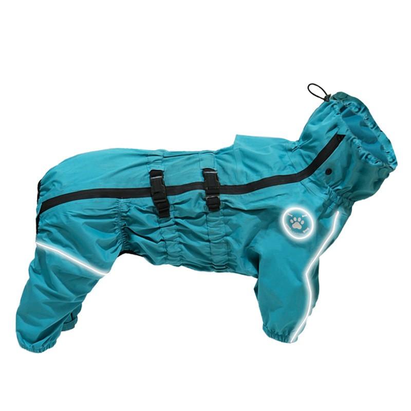 Waterproof Dog Raincoat With Hood Large Breeds Golden Retriever Samoyed Alaskan Malamute Four-Legged Outdoor Pet Coat