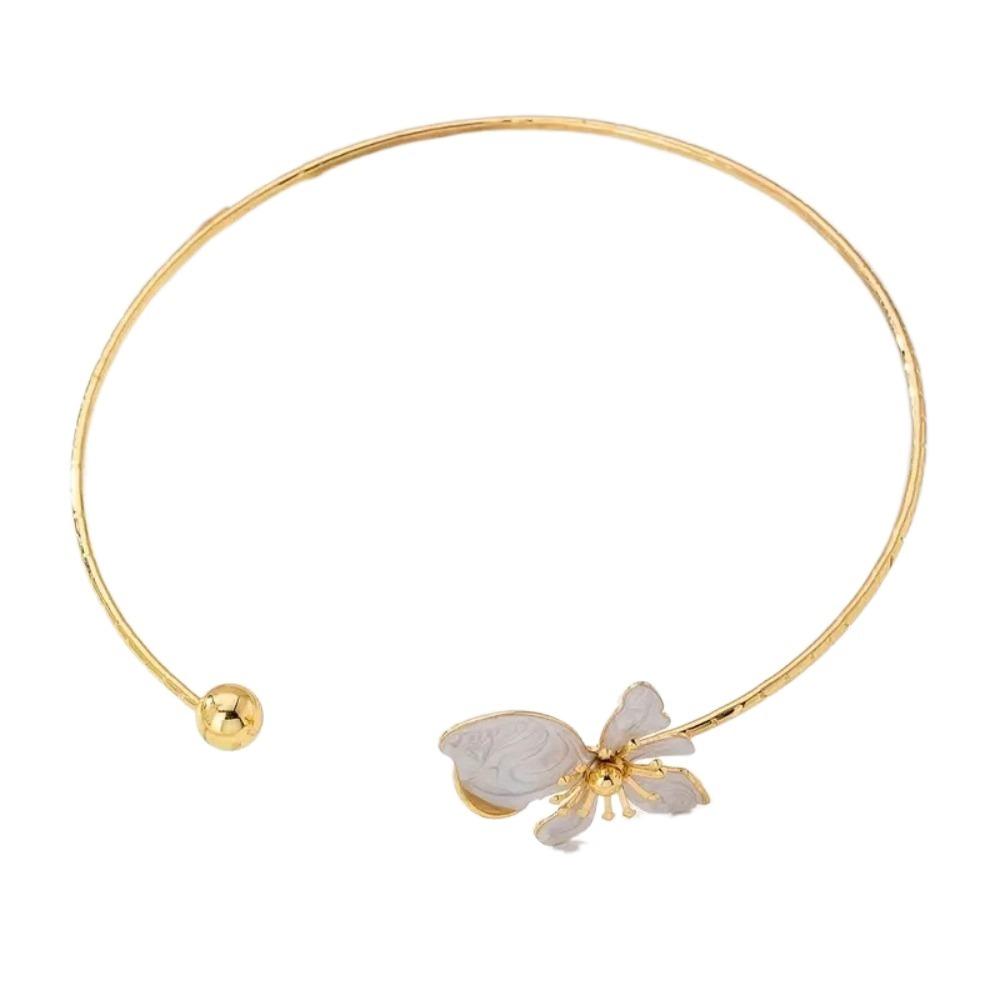 Adjustable Open Chokers Colorful Collar Necklace Elegant Flower Necklaces Vacation