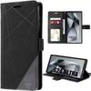Coque pour samsung galaxy s24 ultra - cuir synthétique - anti-rayures - noir - semi-rigide - rabat