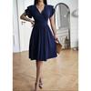 Women's Dress Summer Temperament Elegant V-neck Midi Dress