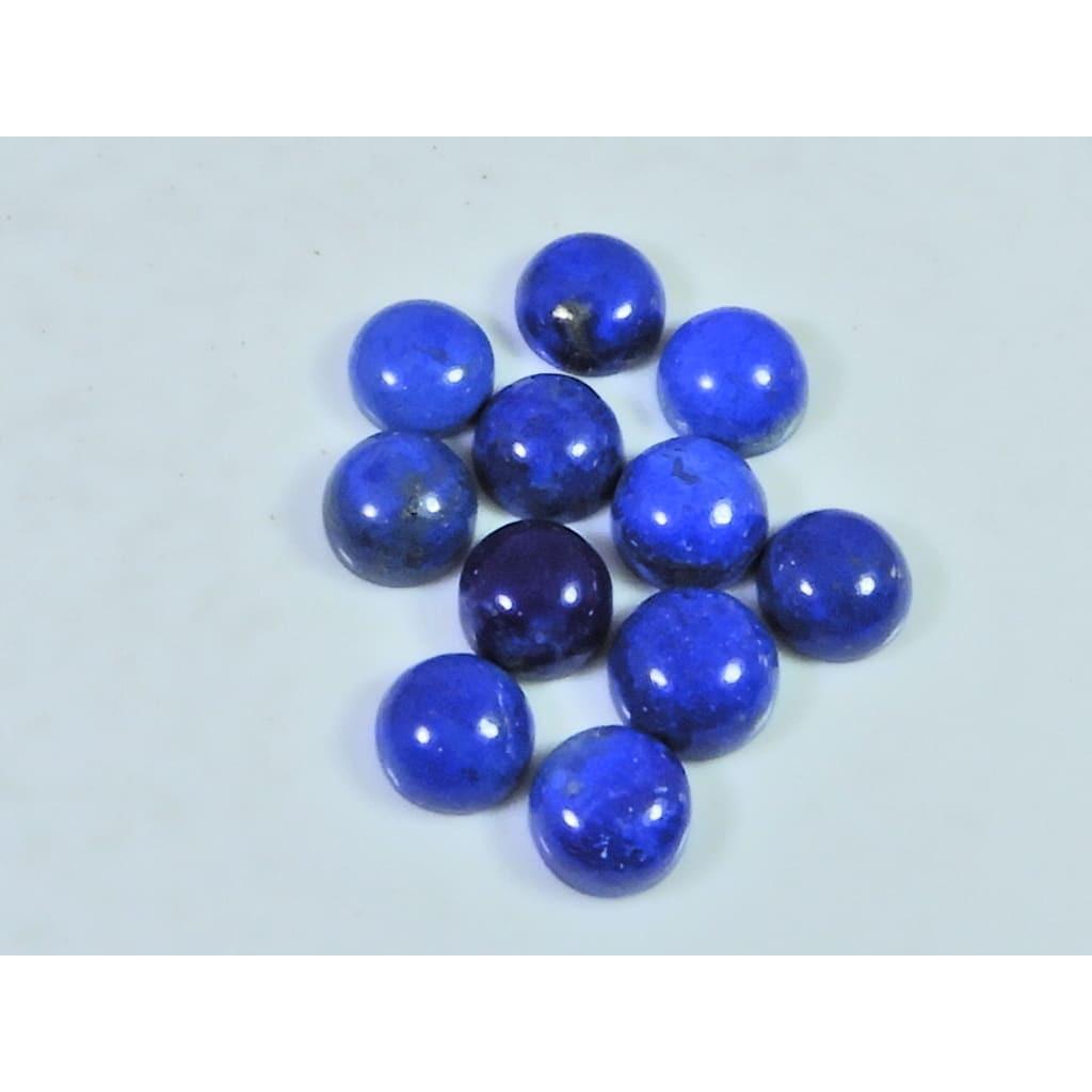 27Cts. 8MM Natural Lapis Lazuli Round Cabochon Loose Gemstone 11Pcs Lot C-1863