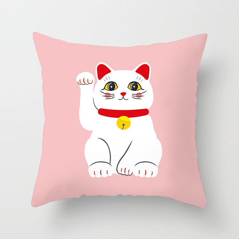 New Style of Lucky Cat Series Pillowcases, Home Office Sofa Pillow Cushion Covers, Seats