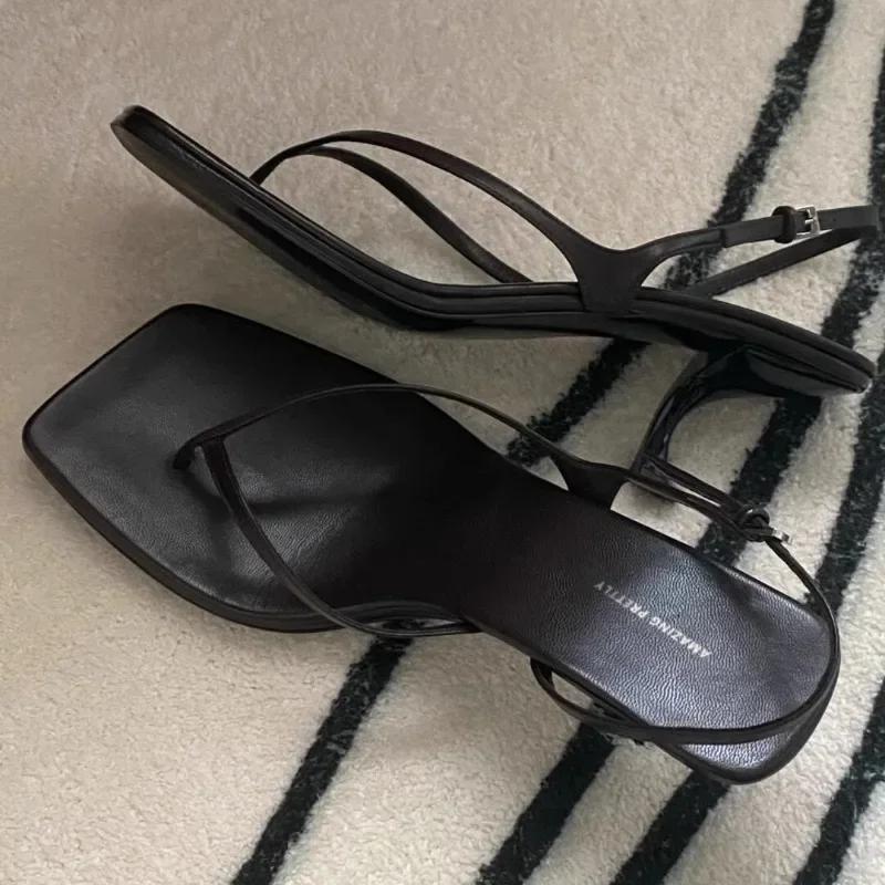 High Heeled Sandals for Women in the Summer of 2025, New French Style Open Toed Sandals,fashionable Square Toe Slim Heel Sandals