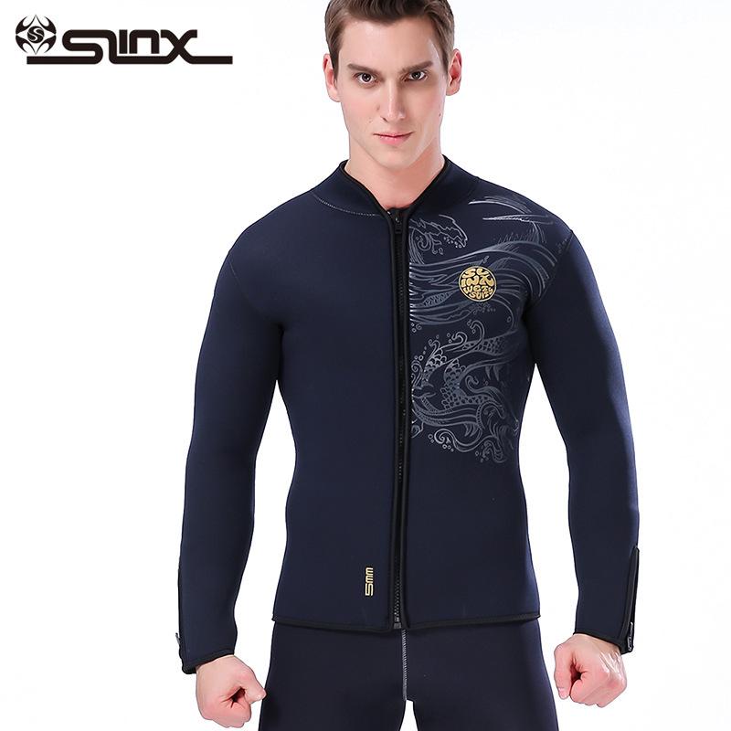 Slinx 5mm Fleece-Lined Split Wetsuit Jacket - Thickened Warmth for Diving & Surfing