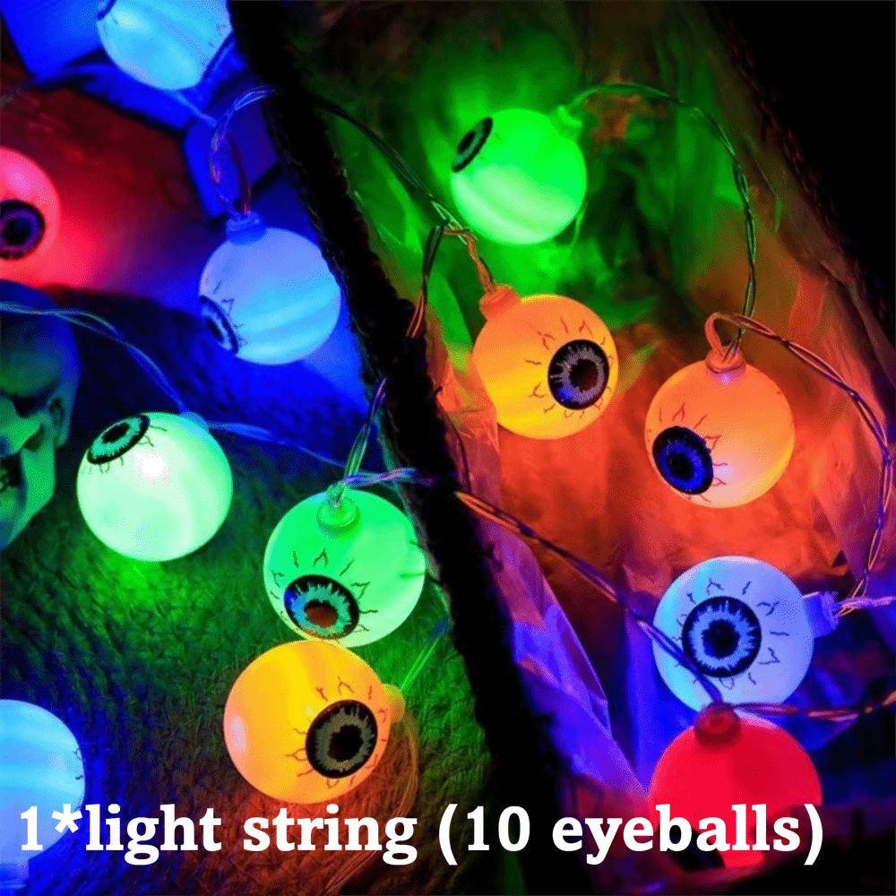 Ten Eyeball String Lights Simulation Glowing Eyeball Hanging Lamp Luminous Eyeballs Halloween