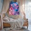 VIKAMA Illuminated Floral Skull Tapestry Girls Bedroom Wall Hanging Guesthouse Living Room Dormitory Tapestry Home Decor
