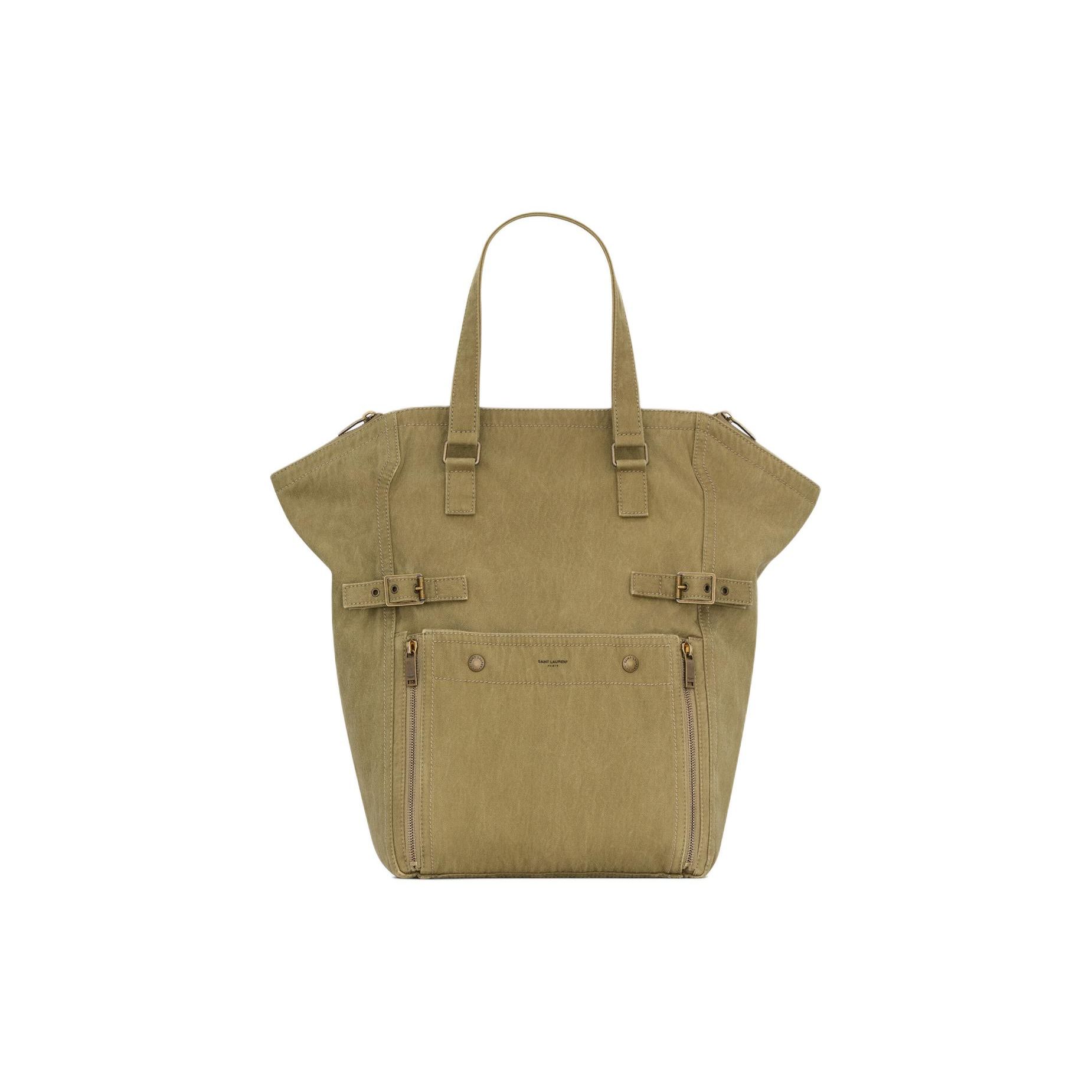 

Saint Laurent Logo Zip Canvas Tote Bag Men tote bags Green 757970-FAC7W-3264 Basic Set (Bag+Dust Bag)
