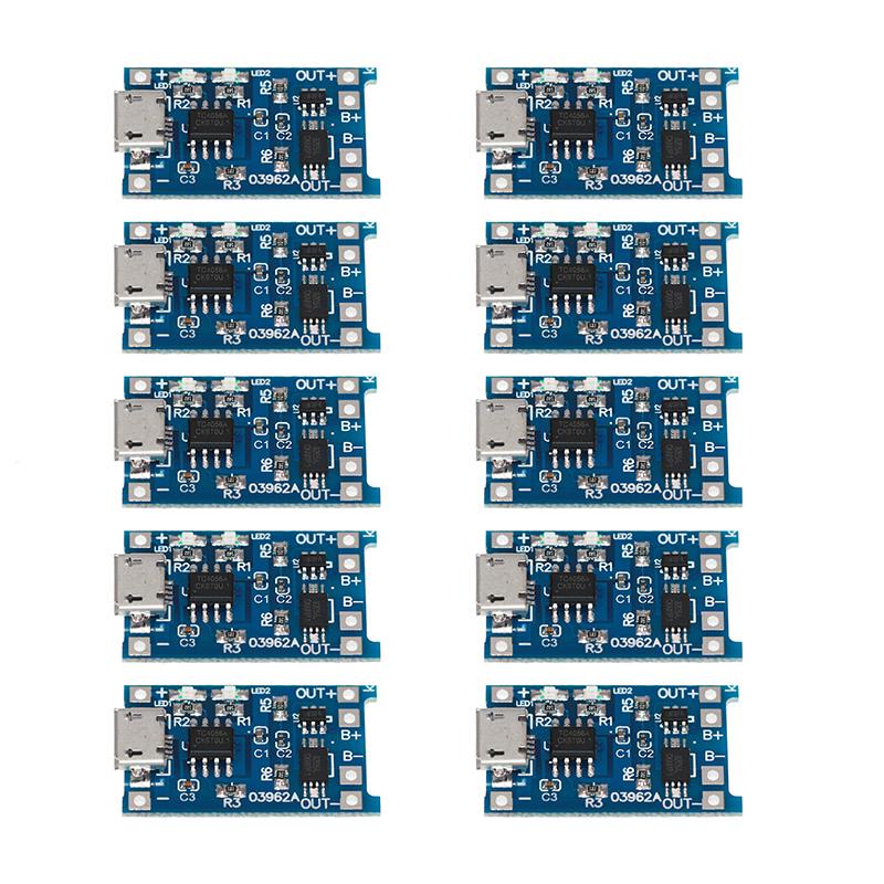 10Pcs 1A Tp4056 Lithium Battery Charging Board Type C Micro With Protection Board For Lithium Charging Module