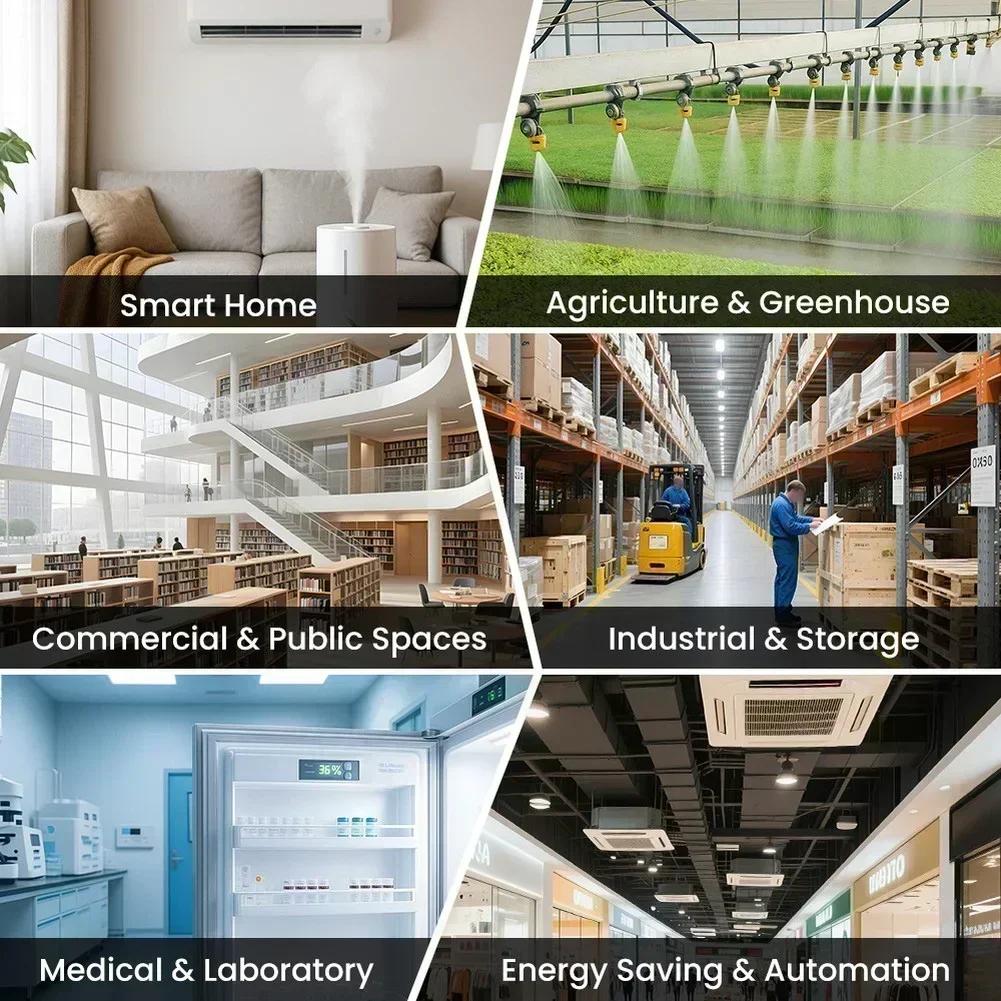 Remote Digital Thermostat for DIN Rail with Probe Sensor Temperature and Humidity Controller for Home Automation