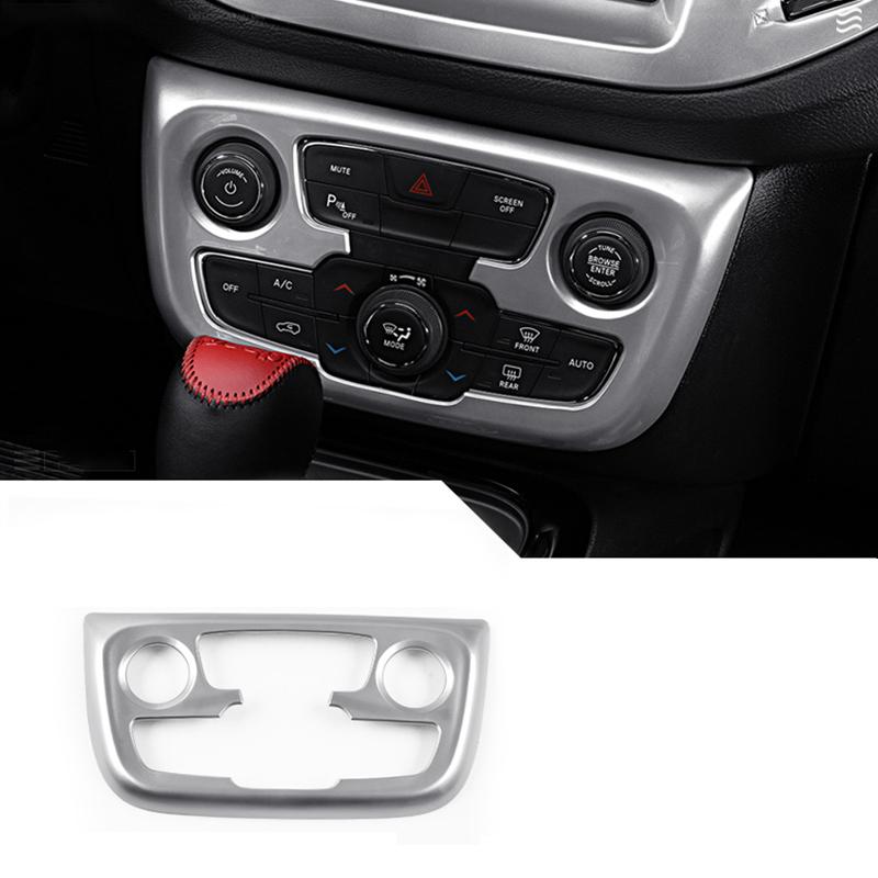 For Jeep Compass 2017 2018 2019 2020 ABS Chrome Interior Accessories Car Styling Air Conditioning Adjustment Switch Cover Trim