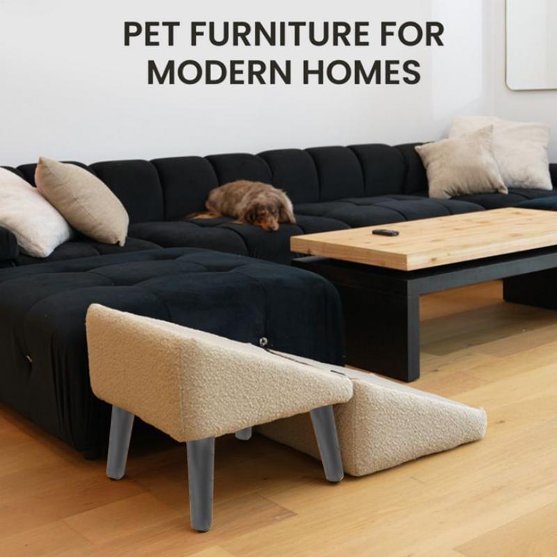 Split Dog Staircase Safety Ramp Dual-Purpose Folding Wooden Footstool Sofa Steps For Large Medium Small Dogs Cats Puppy Supply
