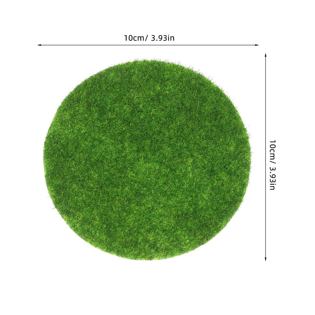 5Pcs Artificial Moss High Realism Green Decorative Round Micro Landscape Mat for Indoor Plants Succulent Bonsai Garden Craft