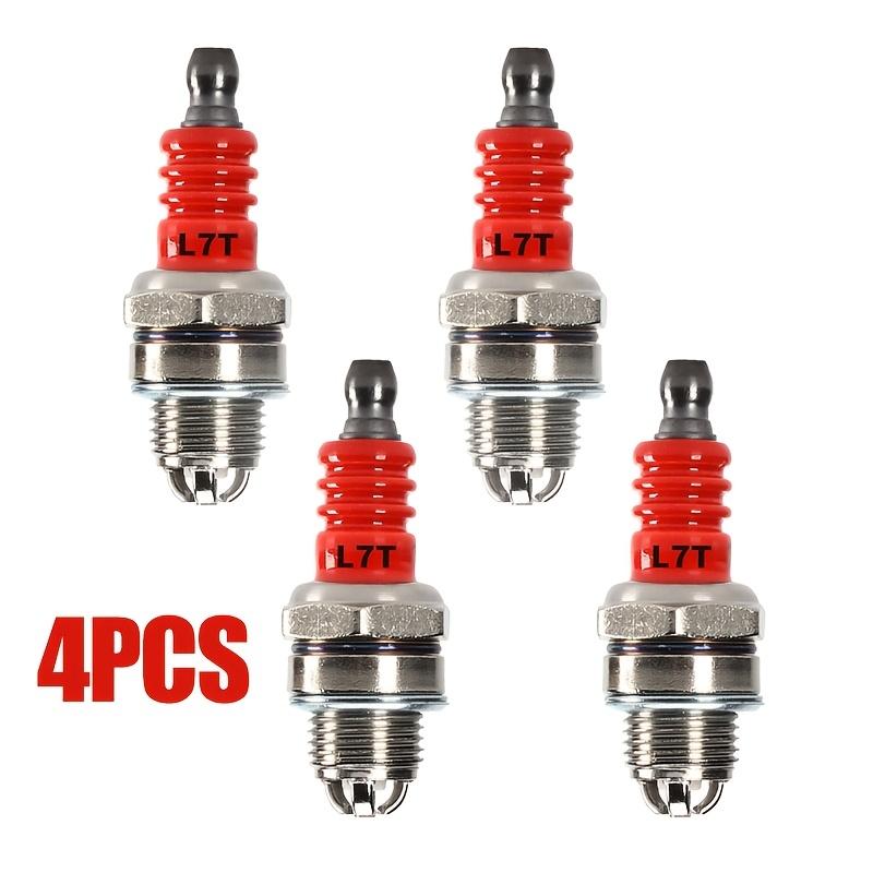 L7T 3 Electrodes Red Spark Plug 2 Stroke Engine Replacement Parts Fit Chainsaw Hedge Trimmer Leaf Blower Garden Power Tools 1/4P
