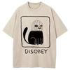 Herren Sommer Baumwolle Gewaschen Säure T-Shirt Lässig Locker Lustige Katze Bedruckt Harajuku Hiphop Koreanische Tuniken Mode Oberteile Schick