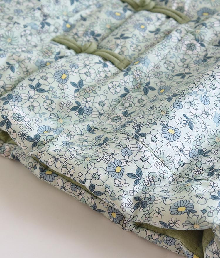 534 Winter Handmade Pure Cotton Floral Jacket - Chinese Retro Style for Middle-Aged and Elderly Women