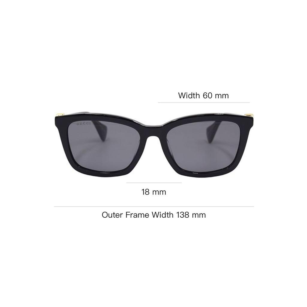 Gucci Logo Rectangle Sunglasses Women Sunglasses Black GG1596SK