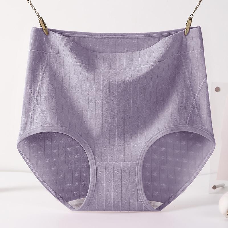 Big Size Female Spring and Autumn Lace Cotton High Waist Breathable Briefs