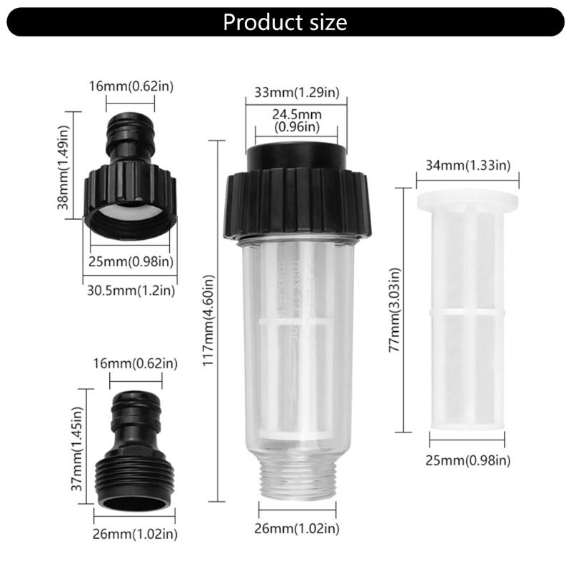 Garden Hose Filter for Pressure Washer Inlet Water,Sediment Filter Attachment,3/4inch Water Inlet Filter