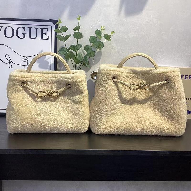 2025 Nowy Styl Torba Damska z Prawdziwej Skóry Skóra Naturalna Skóra Krowia Skóra Owcza Zamsz Chwost Dekoracyjny Retro Duża Pojemność Modna Torebka