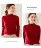 Women's Cashmere Cable Knit Sweater - Half-High Collar, Thick, Loose Fit, Solid Color, Perfect for Autumn/Winter