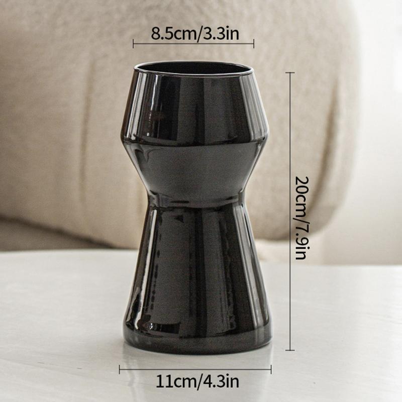 Creamy Color Glass Vase Hydroponic Flower Vase Transparent Plant Pots Dinning Living Room Decorative Vases Home Office Decor