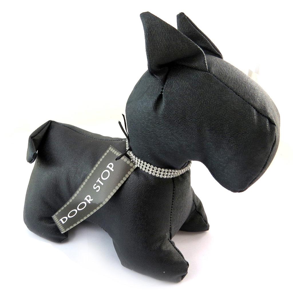 Les Trésors De Lily [N4269] - 'Scottish' Black and White Doorstop Plush Toy (rhinestones) - 30x26x10 Cm