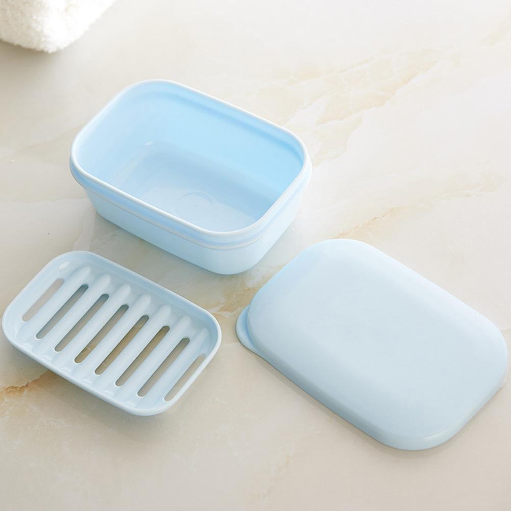Portable Soap Box Case Mini Holder Sky Blue Lightweight Plastic Dry Clean Home Travel Outdoor Soap Dispenser Container