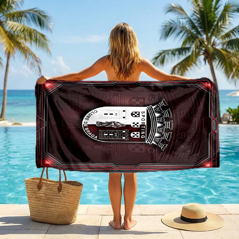 Braga FC Print Quick Dry Beach Towel Microfiber Absorbent Portable Travel Swimming Towel