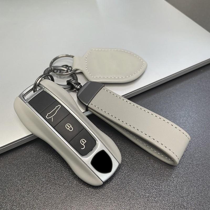 Pro Porsche Kožené Pouzdro na Klíče od Auta Keycase Klíčenka Kryt Dálkového Ovládání Skořepina Náhradní Pro Cayenne Panamera Taycan 911 Nový Styl