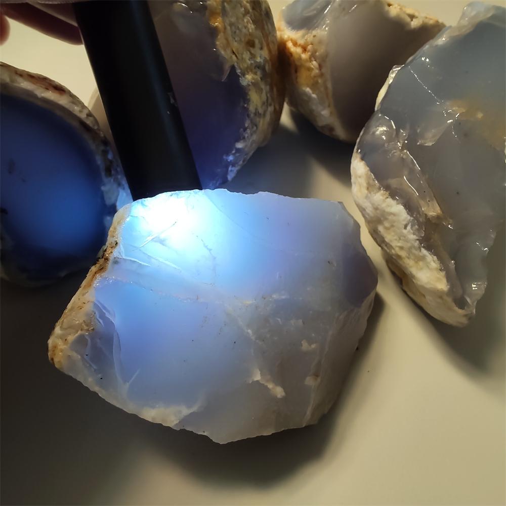 90-100g Natural Blue Chalcedony Stone Rough Agate Mineral Specimen For Jewelry Making DIY Bracelets Home Decoration Stone