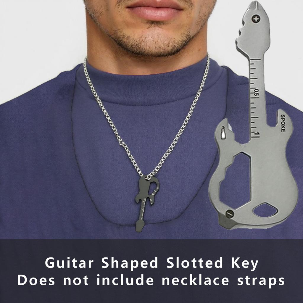 12 In 1 Multifunctional Keychain Creative Guitar Opener Portable Multitool Gadgets Wedding Gifts for Guests Screwdriver Necklace