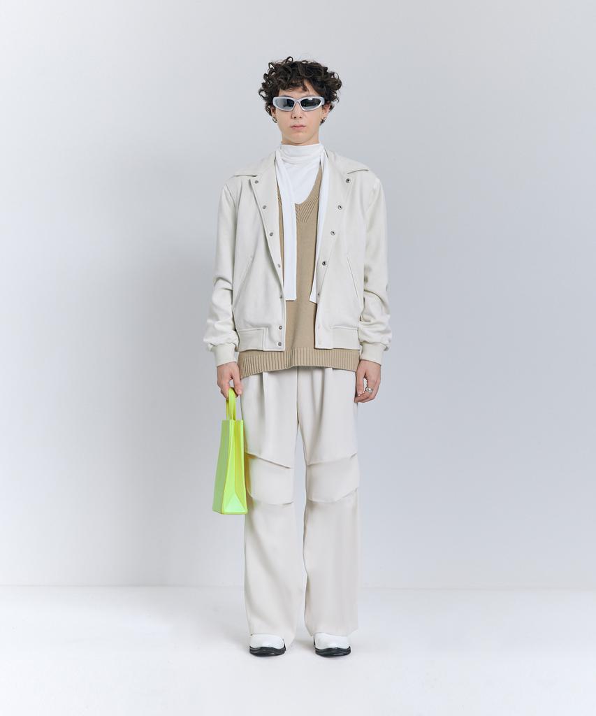 IRONYPORNO WHITELINE 86-Iro269 Monotone Parachute Wide Pants Ivory