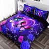 Bettbezug Lila Traum Schmetterling Rose Bettwäsche Digitaldruck Dreiteiliges Set Für Schlafzimmer