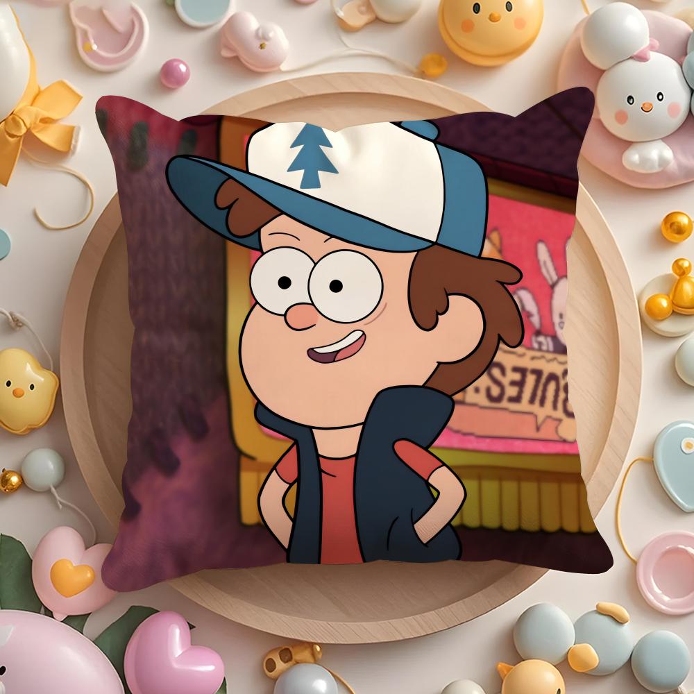 G-gravity F-falls Anime Cushion Cover Home & Car Multi-Scene Pillow Cover - Reversible, Soft & Durable for Daily Use