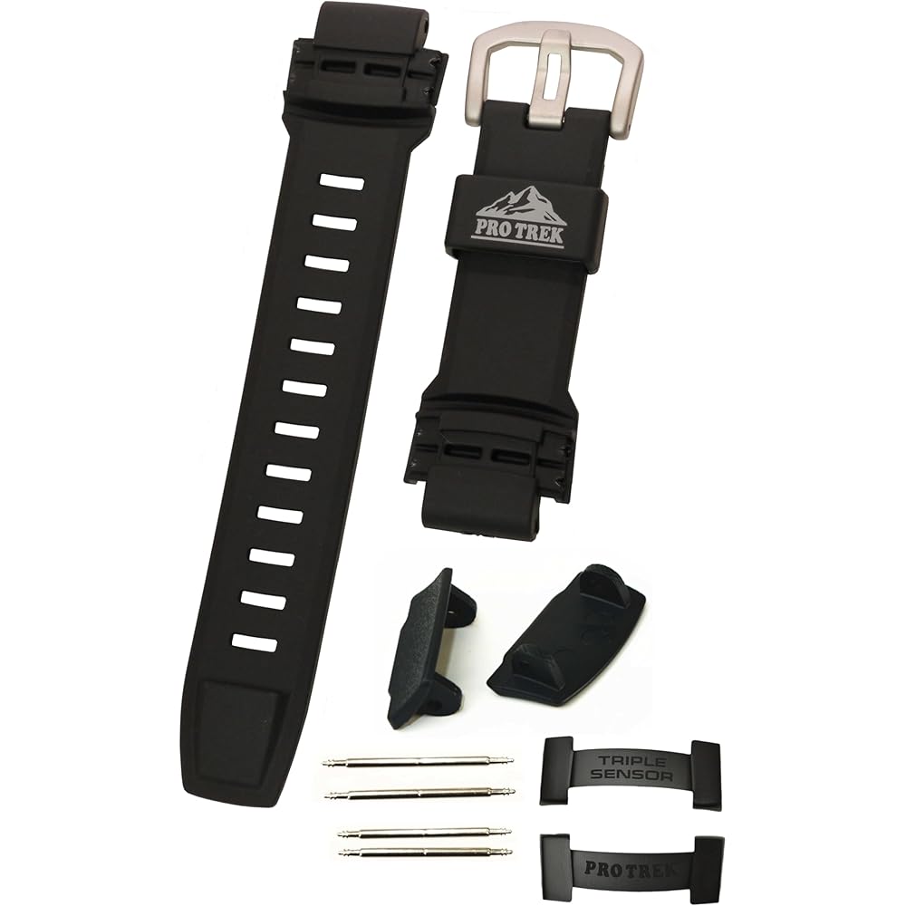 

Ремешок для Casio PRW-2500, PRW-5000, PRW-5100, PRW-S5100 (ремень) + Соединительные детали (Звенья ремешка, Задняя крышка, Пружинный штифт)