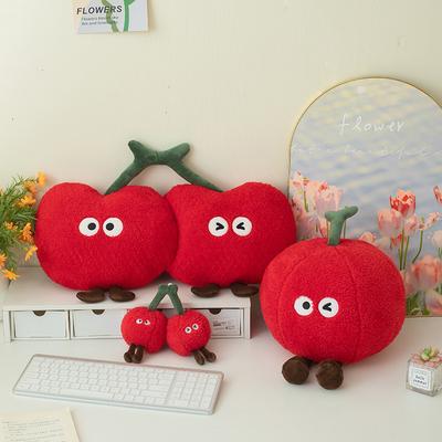 Cartoon Plush Toy Cherry Keychain Couple Doll Cute Pillow Simulated Fruit Doll Doll Pendant