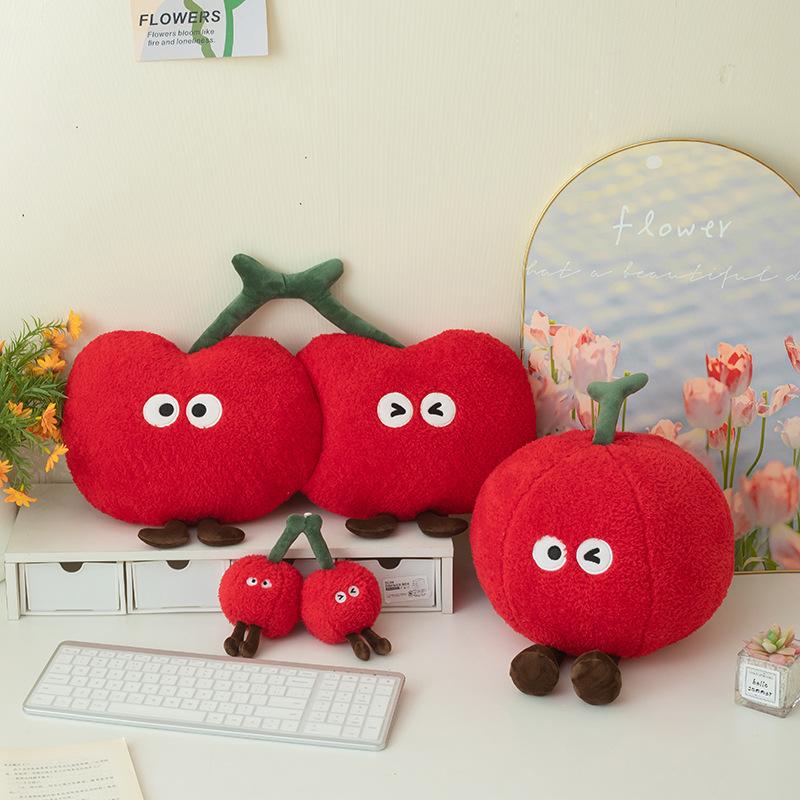 Cartoon Plush Toy Cherry Keychain Couple Doll Cute Pillow Simulated Fruit Doll Doll Pendant
