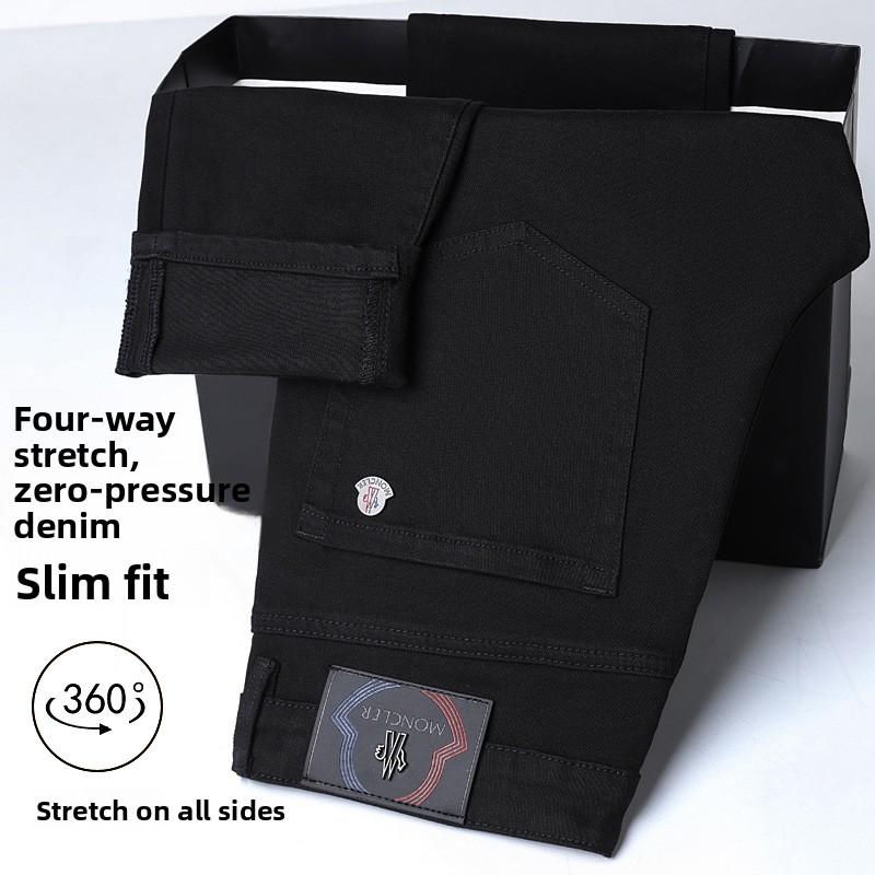New Fashion Trend Jeans Men's Autumn and Winter Black Straight Versatile Casual Pants
