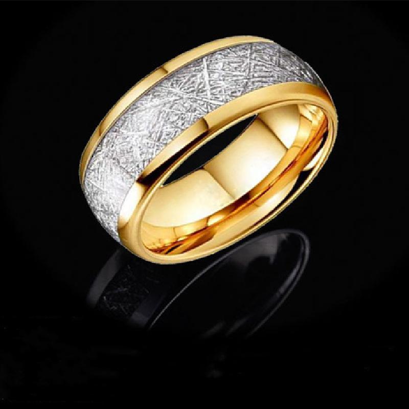 White Carbon Fiber Couple Jewelry 8mm Men's Fashion Ring
