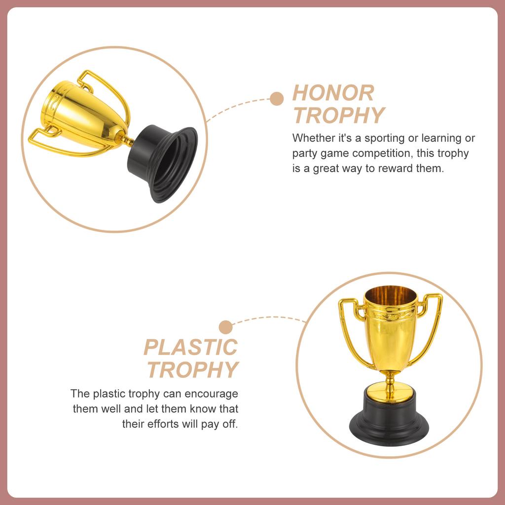 8Pcs Mini Trophy Award Set Gold Color for Competition School Rewards Party Decoration Mini Trophies Trophy Award