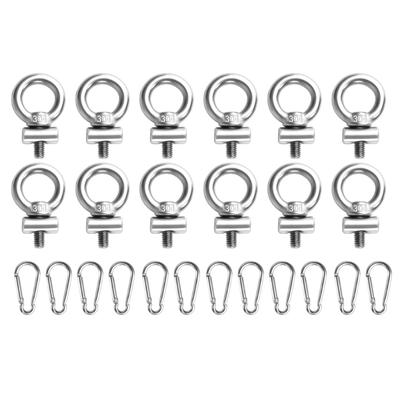 4mm Lifting Eye Nut Fastener Tent Stopper Track Mount Tie Down Eyelet Screw