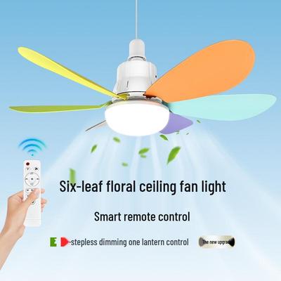 E27 LED Sechsblatt Deckenventilator mit Fernbedienung und leisem Betrieb für Schlafzimmer oder Restaurant
