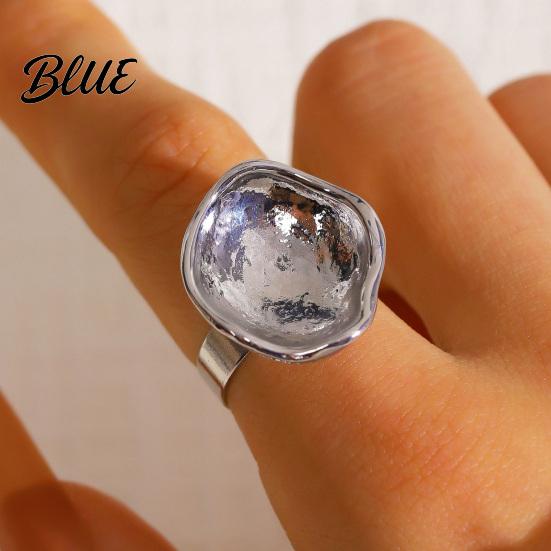 Mixed Metal Statement Ring Finger Imitation Pearl Embellishment Artistic Irregular