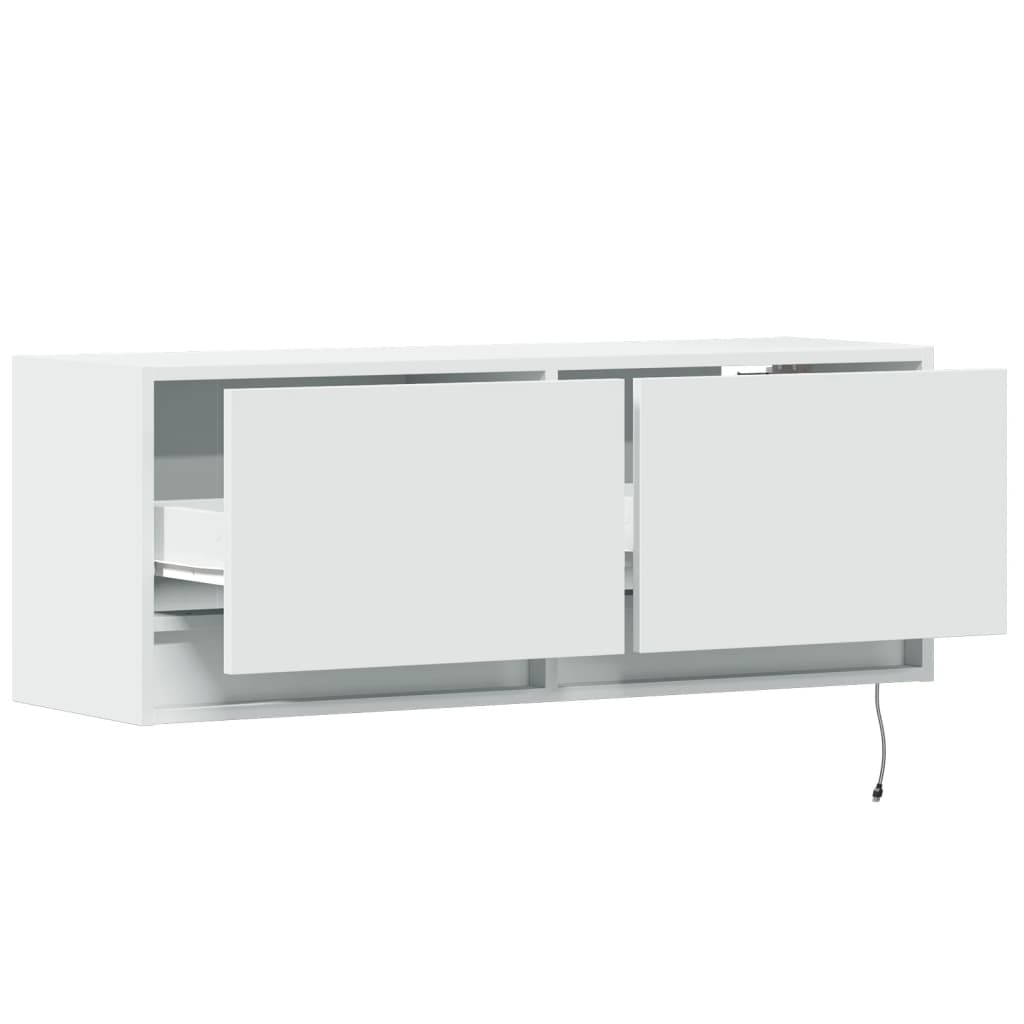 TV Wall Cabinet with LED Lighting White 100 x 31 x 35 cm