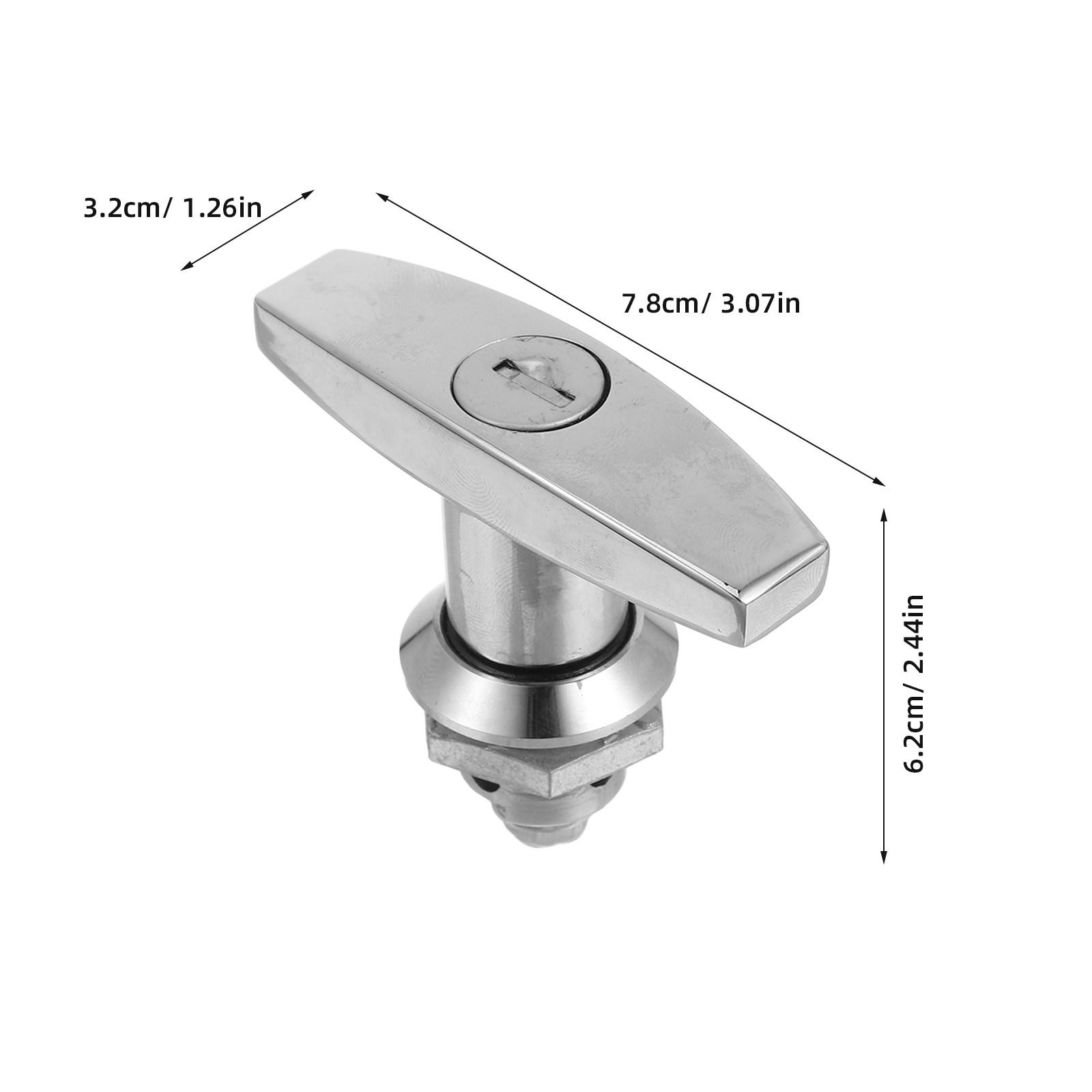 

T-Handle Lock Heavy Duty with Keys for Filing Cabinet Drawer Toolbox Cabinet Door Distribution Box Rv Storage Replacement серебряный
