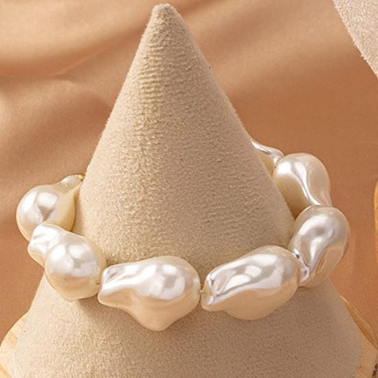 Women Faux Pearl Necklace Earring Bracelet Vintage French Wedding Party Bride Large Fake Baroque Pearl Statement Necklace Jewelry