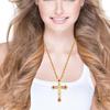 Multipurpose Crosses Necklace Pendant with Elegant Designs Unisex Fashion Accessory Jewelry with Adjustable Length Chain