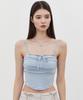 ITOV SEOUL Ribbon Shirred Bustier Top Bl