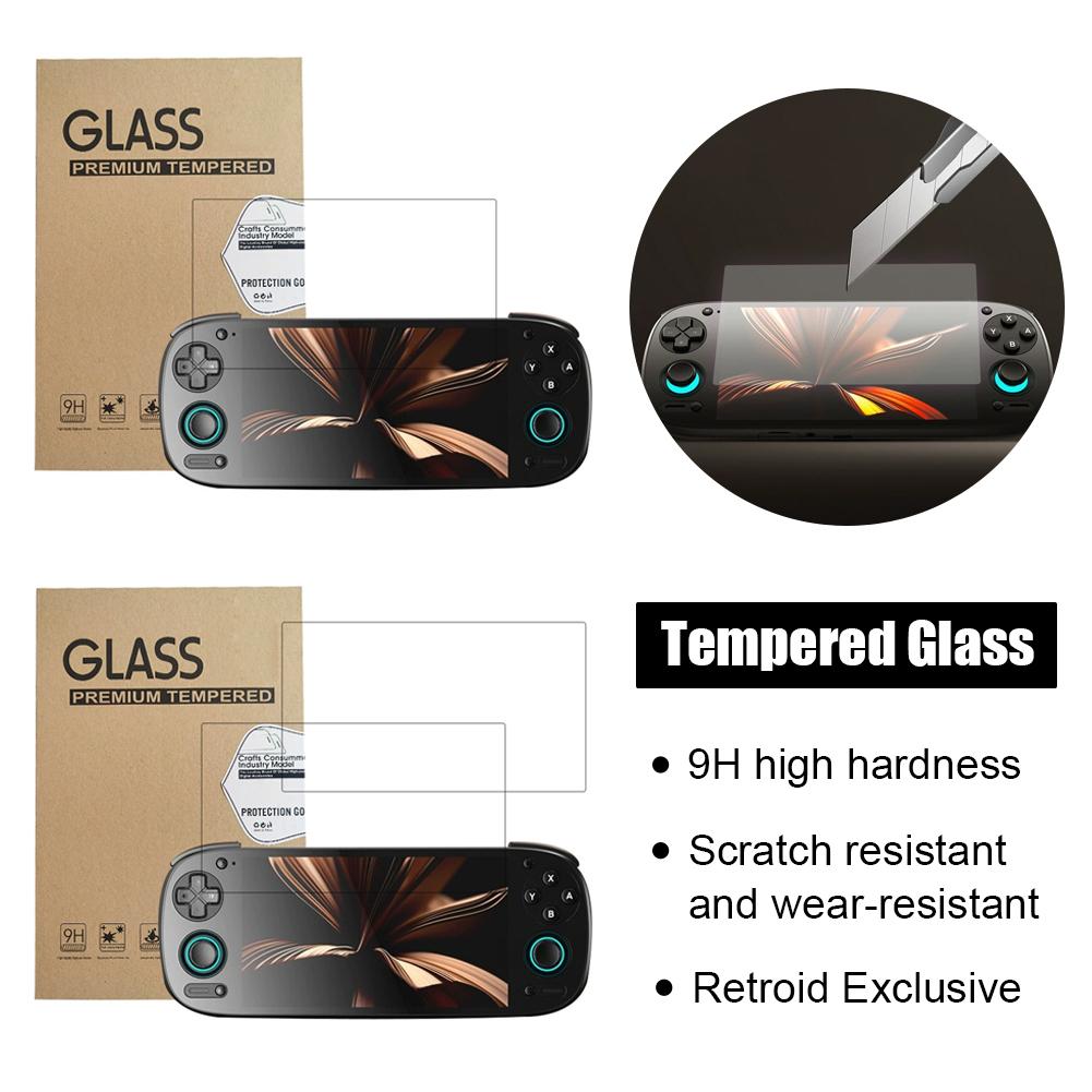 1/2 Stück 9H Härte Gehärtetes Glas Displayschutz für Retroid Pocket 6 Transparent Kratzfest Fingerabdruckresistent